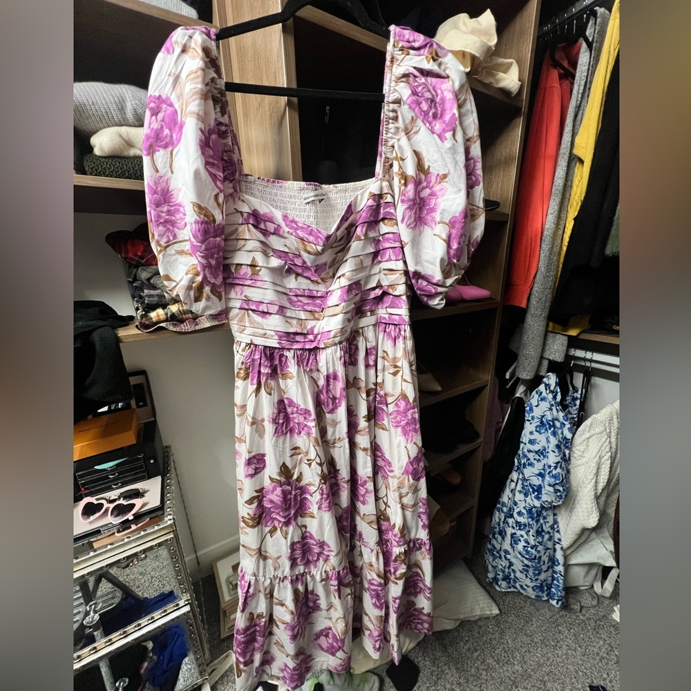 Emerson Poplin Puff Sleeve Midi Dress